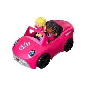 Fisher Price Little People Barbie Convertible Car Complete Figures Tested EUC